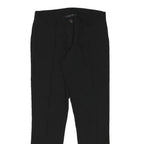 TED BAKER Womens Cotton Blend Black Slim Trousers W29 L28 Zip Closure