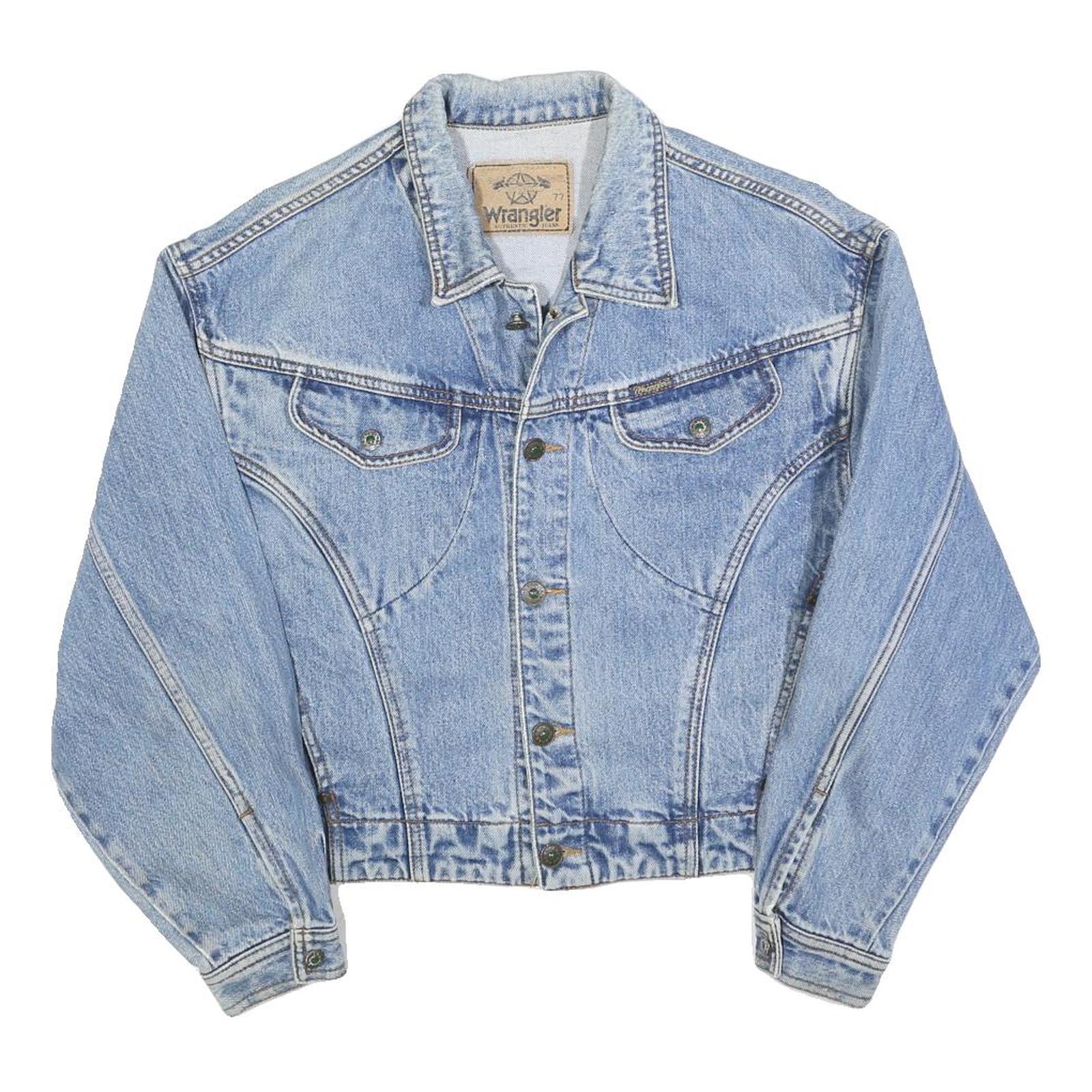 WRANGLER Womens Blue Denim Button Jacket M Cotton Blend Classic Fit Western