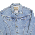 WRANGLER Womens Blue Denim Button Jacket M Cotton Blend Classic Fit Western