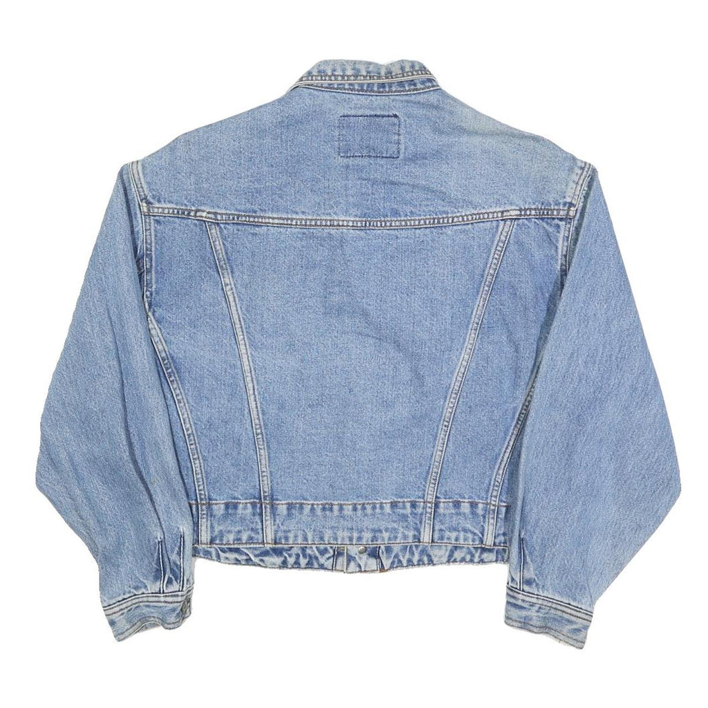 WRANGLER Womens Blue Denim Button Jacket M Cotton Blend Classic Fit Western