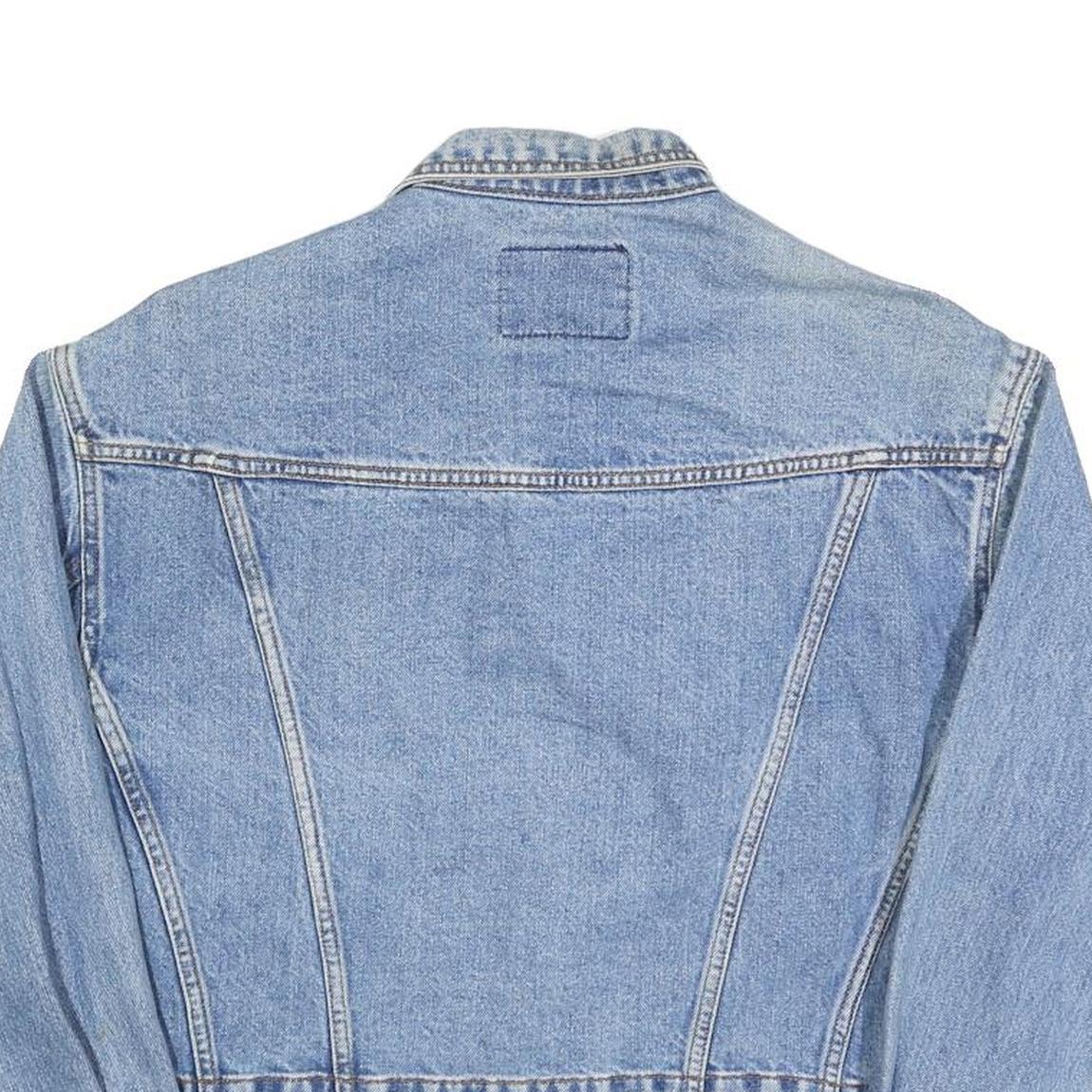 WRANGLER Womens Blue Denim Button Jacket M Cotton Blend Classic Fit Western