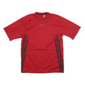 ADIDAS Mens Red Polyester T-Shirt L Short Sleeve Crew Neck Athletic Sportswear