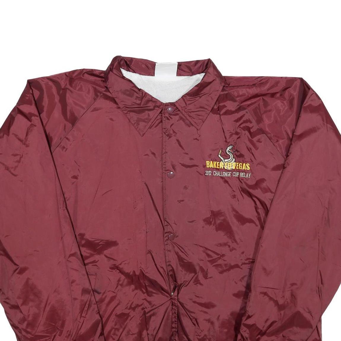 AUGUSTA SPORTSWEAR Mens Maroon Button Jacket 2XL Nylon Plain 2012 Challenge Cup