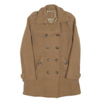 Womens Beige Button Closure Classic Jacket S Plain Elegant Tailored Fashion