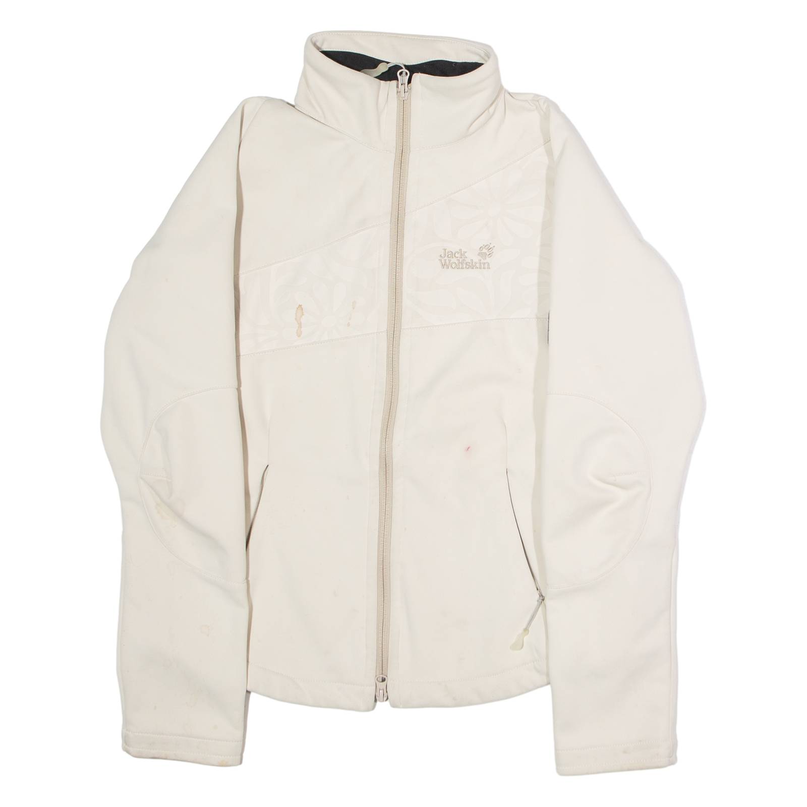 JACK WOLFSKIN Womens Shell Jacket Cream Floral UK 16