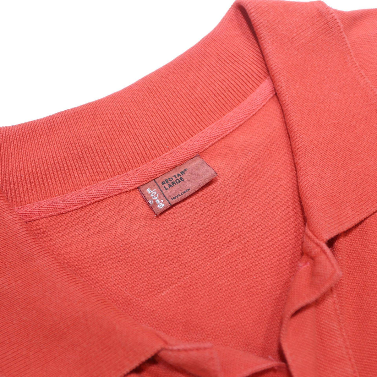 LEVI'S Mens Red Polo Shirt Short Sleeve Plain L Cotton Casual Summer Top