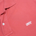 LEVI'S Mens Red Polo Shirt Short Sleeve Plain L Cotton Casual Summer Top