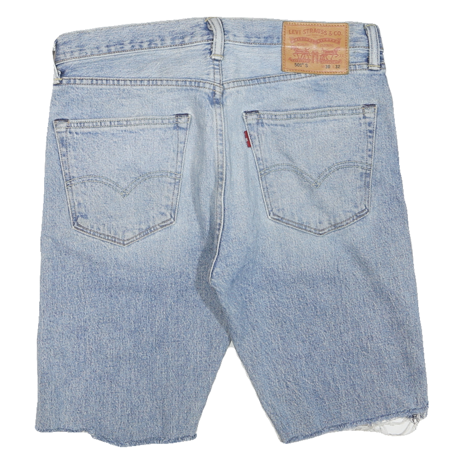 LEVI'S Mens Denim Blue Cut-Off Shorts S W30 Classic Fit Casual Style