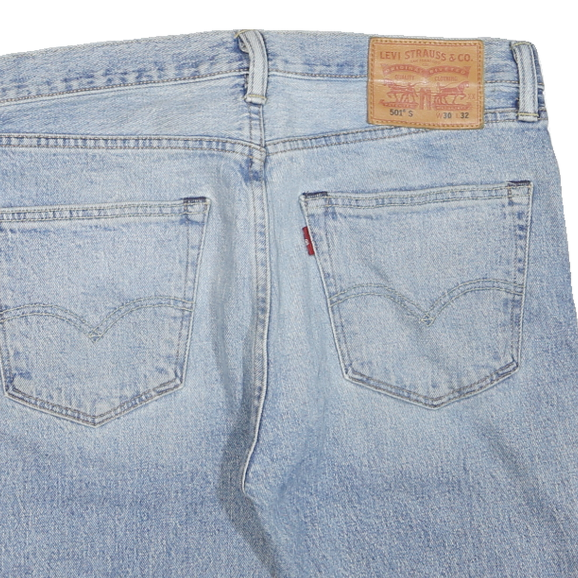 LEVI'S Mens Denim Blue Cut-Off Shorts S W30 Classic Fit Casual Style