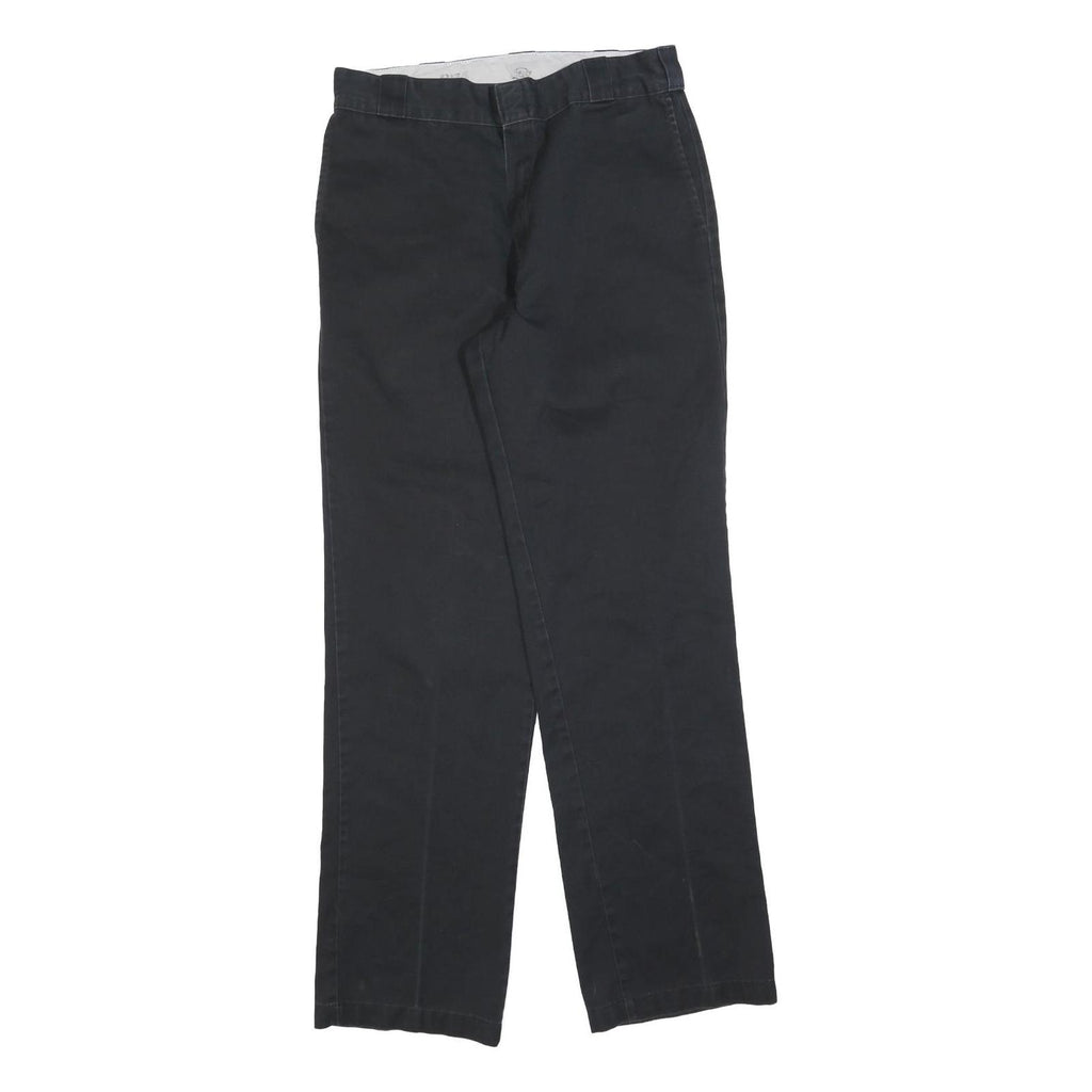 DICKIES Mens Cotton Blend Black Regular Straight Trousers W30 L31 Workwear