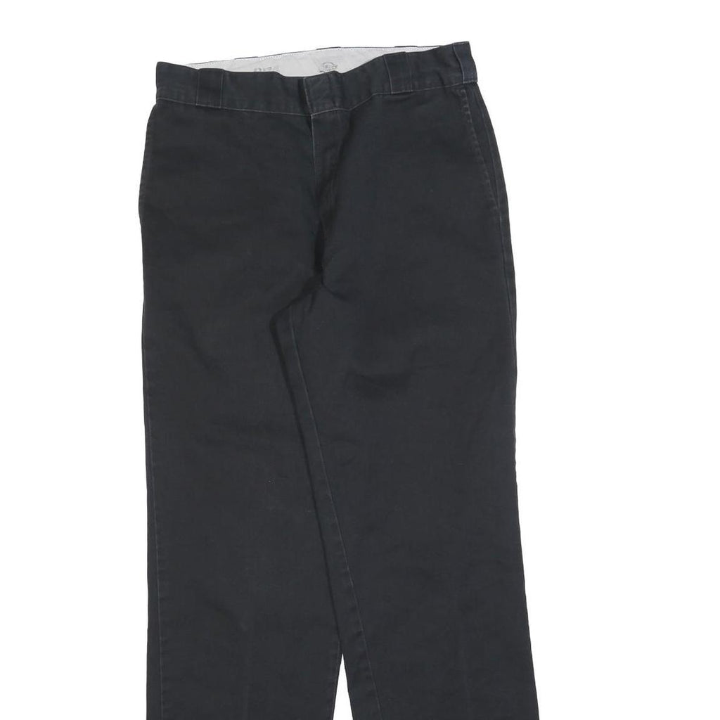 DICKIES Mens Cotton Blend Black Regular Straight Trousers W30 L31 Workwear