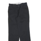 DICKIES Mens Cotton Blend Black Regular Straight Trousers W30 L31 Workwear