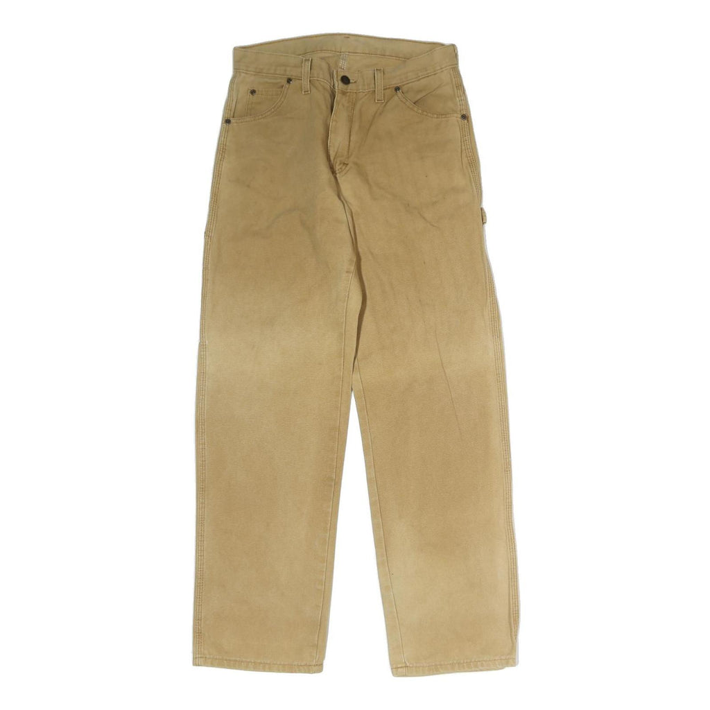 DICKIES Mens Jeans Beige Regular Straight Denim W30 L30 Workwear Zip Closure