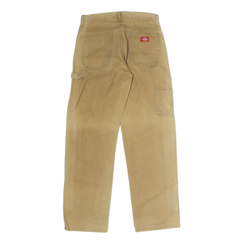 DICKIES Mens Jeans Beige Regular Straight Denim W30 L30 Workwear Zip Closure