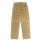 DICKIES Mens Jeans Beige Regular Straight Denim W30 L30 Workwear Zip Closure