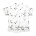 Mens White & Black Thailand Beach Print Cotton Blend Shirt XL Casual Holiday