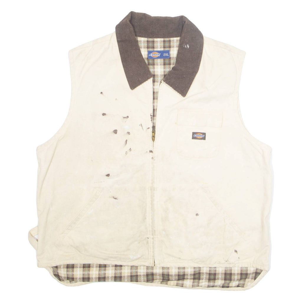 DICKIES Mens Gilet Beige 2XL