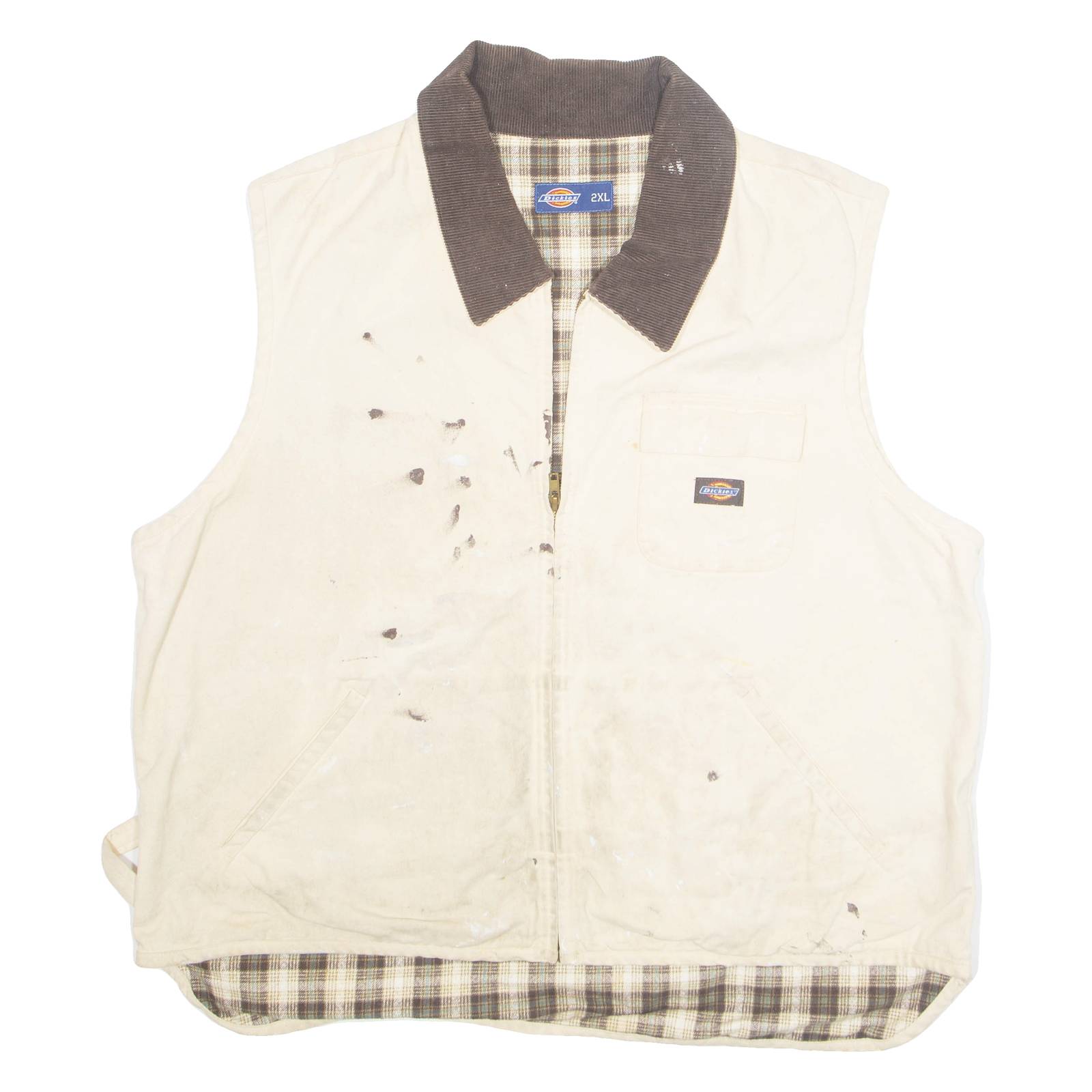 DICKIES Mens Gilet Beige 2XL