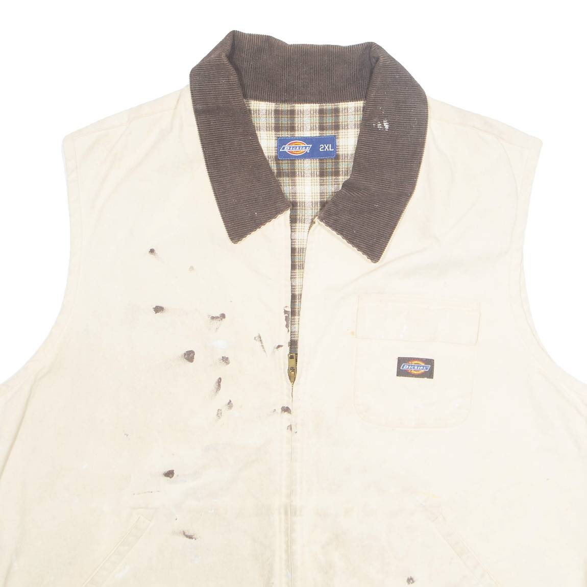 DICKIES Mens Gilet Beige 2XL