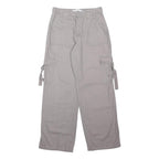 TINSELTOWN Womens Cotton Blend Grey Relaxed Cargo Trousers W30 L32 Utility Style