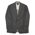 TOMMY HILFIGER Mens Grey & Maroon Wool Blend Blazer Jacket L Woven Check