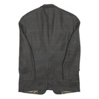 TOMMY HILFIGER Mens Grey & Maroon Wool Blend Blazer Jacket L Woven Check