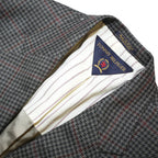 TOMMY HILFIGER Mens Grey & Maroon Wool Blend Blazer Jacket L Woven Check