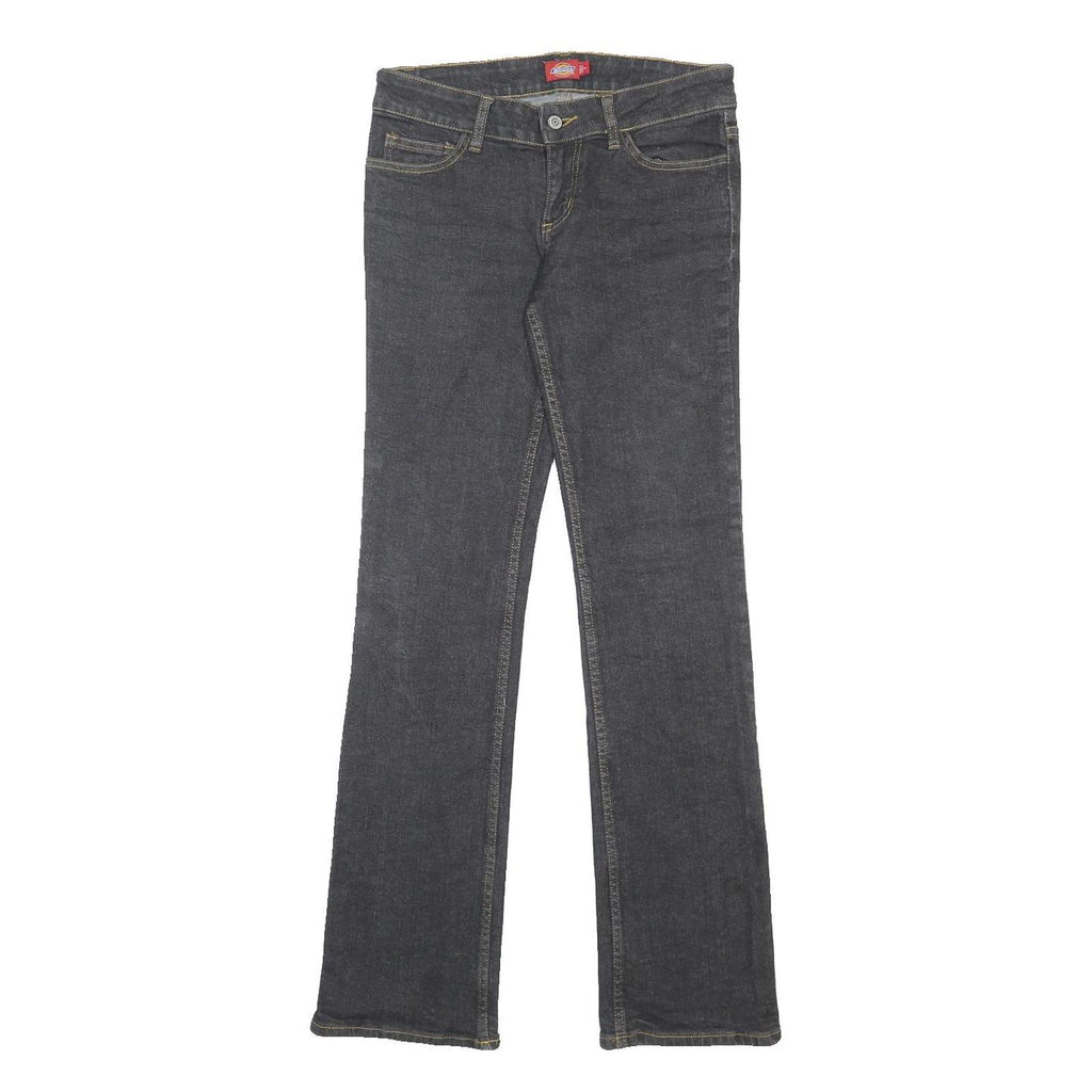 DICKIES Womens Jeans Black Slim Straight Denim Medium W29 L32 Zip Closure