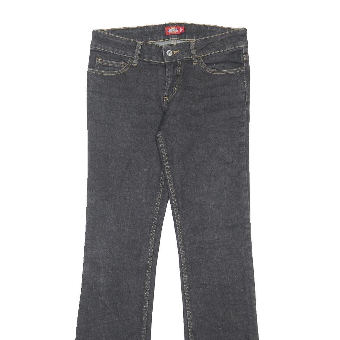 DICKIES Womens Jeans Black Slim Straight Denim Medium W29 L32 Zip Closure