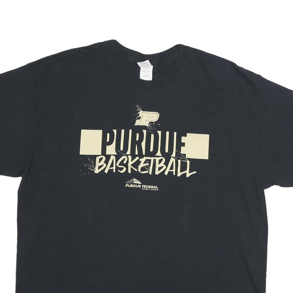 GILDAN Mens Black Purdue Basketball Graphic T-Shirt XL Short Sleeve Crew Neck