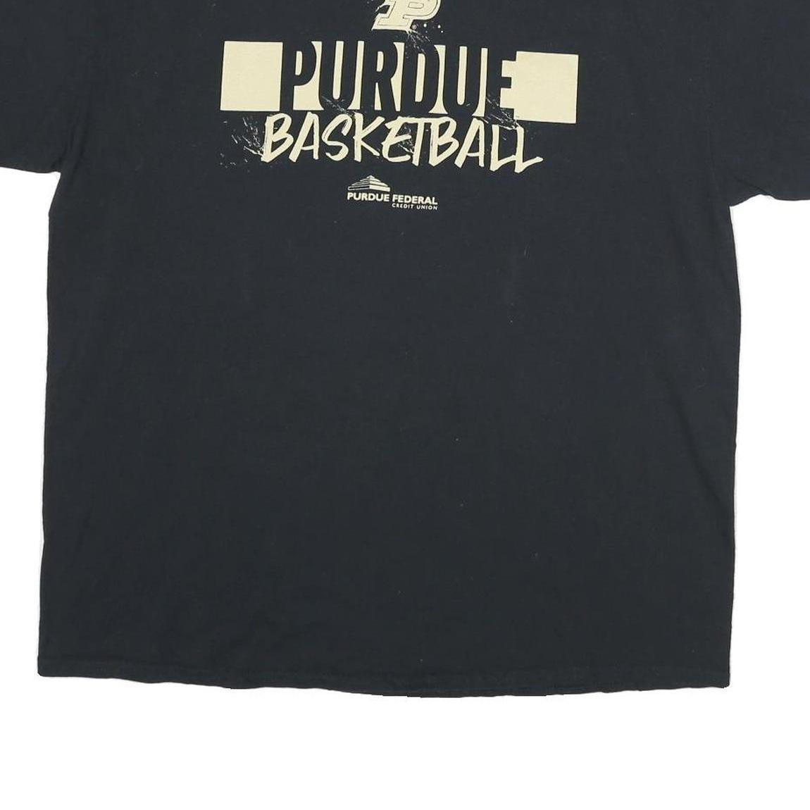 GILDAN Mens Black Purdue Basketball Graphic T-Shirt XL Short Sleeve Crew Neck