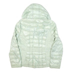 CALVIN KLEIN Womens Pale Green Quilted Jacket L Polyester Blend Hooded Zip