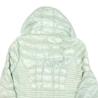 CALVIN KLEIN Womens Pale Green Quilted Jacket L Polyester Blend Hooded Zip