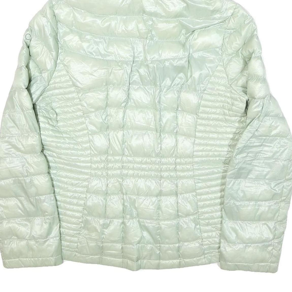 CALVIN KLEIN Womens Pale Green Quilted Jacket L Polyester Blend Hooded Zip