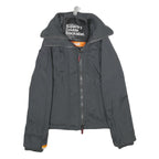 SUPERDRY Womens Black Nylon Zip Jacket S Casual Lightweight Design