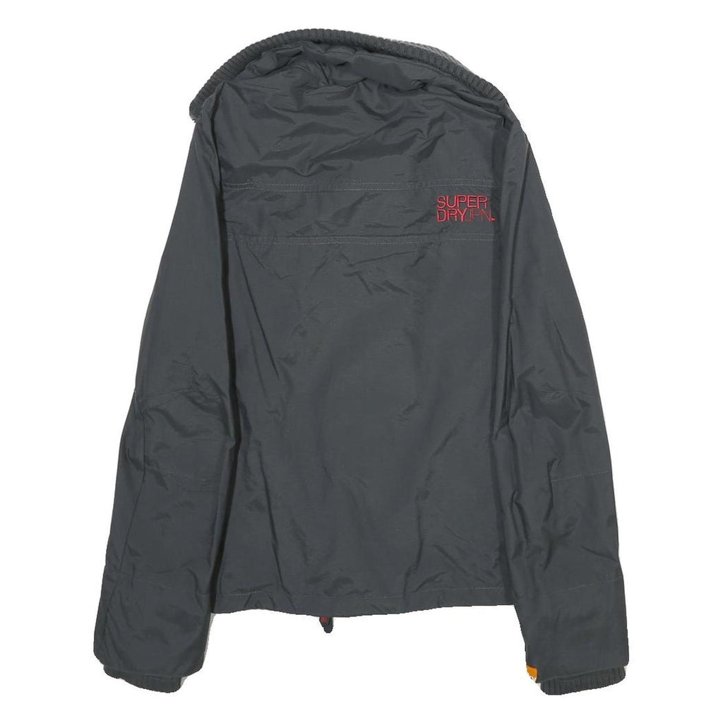 SUPERDRY Womens Black Nylon Zip Jacket S Casual Lightweight Design