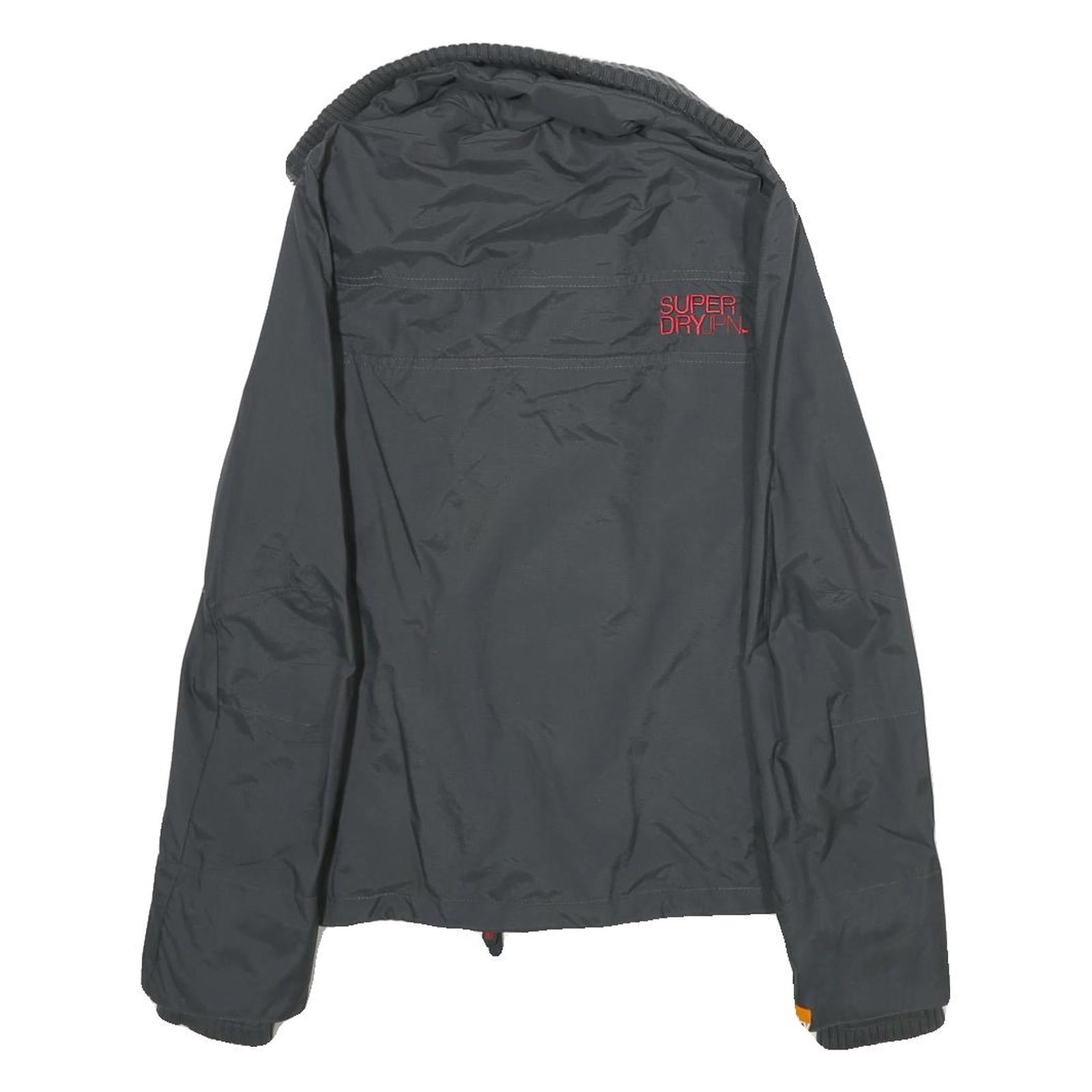 SUPERDRY Womens Black Nylon Zip Jacket S Casual Lightweight Design