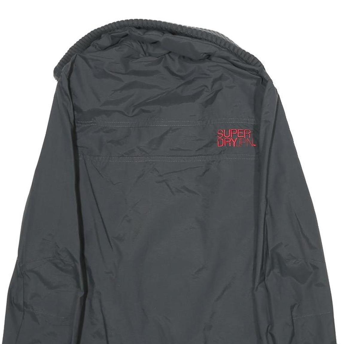 SUPERDRY Womens Black Nylon Zip Jacket S Casual Lightweight Design