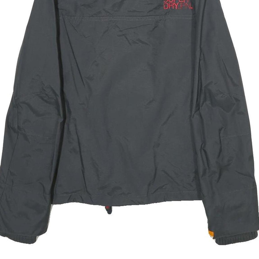 SUPERDRY Womens Black Nylon Zip Jacket S Casual Lightweight Design