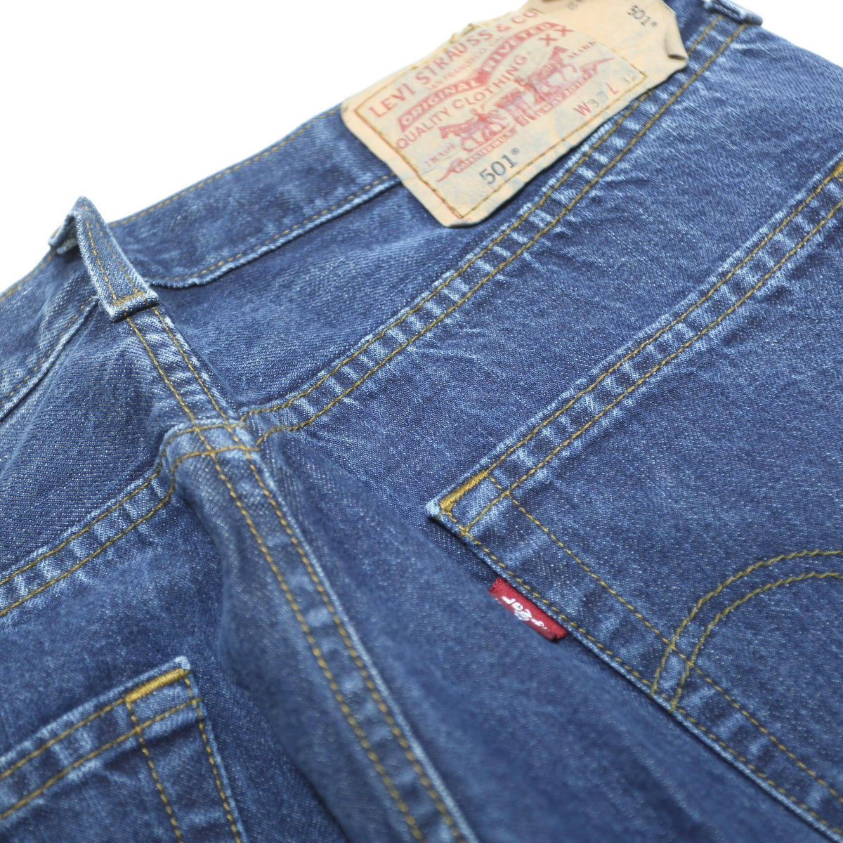 LEVI'S 501 Mens Jeans Blue Regular Straight Denim Medium W33 L24 Classic Fit