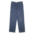 DICKIES Mens Cotton Blend Navy Regular Straight Trousers W32 L32 Workwear Zip