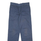 DICKIES Mens Cotton Blend Navy Regular Straight Trousers W32 L32 Workwear Zip