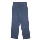 DICKIES Mens Cotton Blend Navy Regular Straight Trousers W32 L32 Workwear Zip