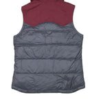 PATAGONIA Womens Burgundy & Grey Hooded Puffer Button Jacket S Polyester Blend