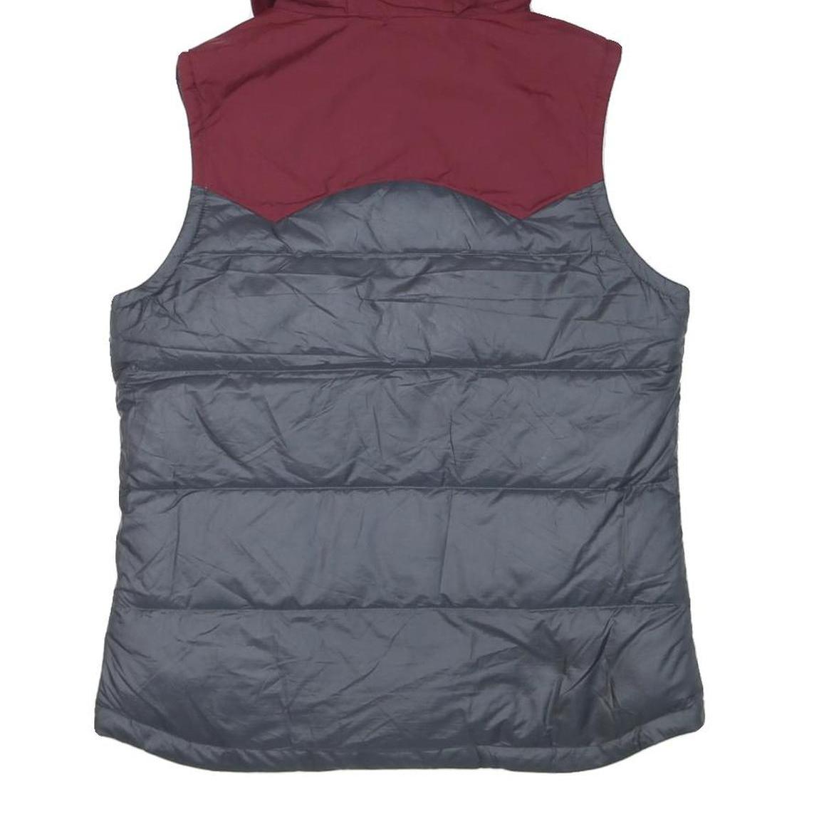 PATAGONIA Womens Burgundy & Grey Hooded Puffer Button Jacket S Polyester Blend