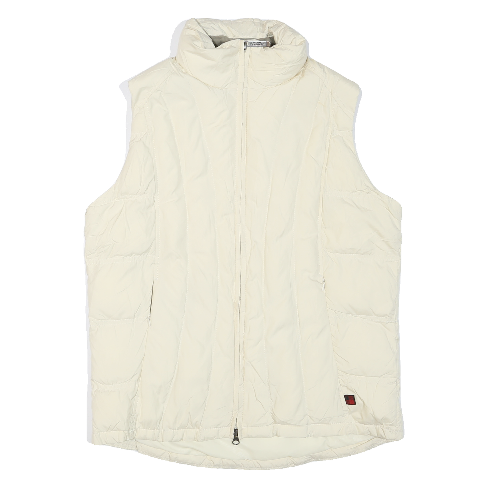 WOOLRICH Womens White Quilted Zip Jacket M Polyester Blend Sleeveless Puffer