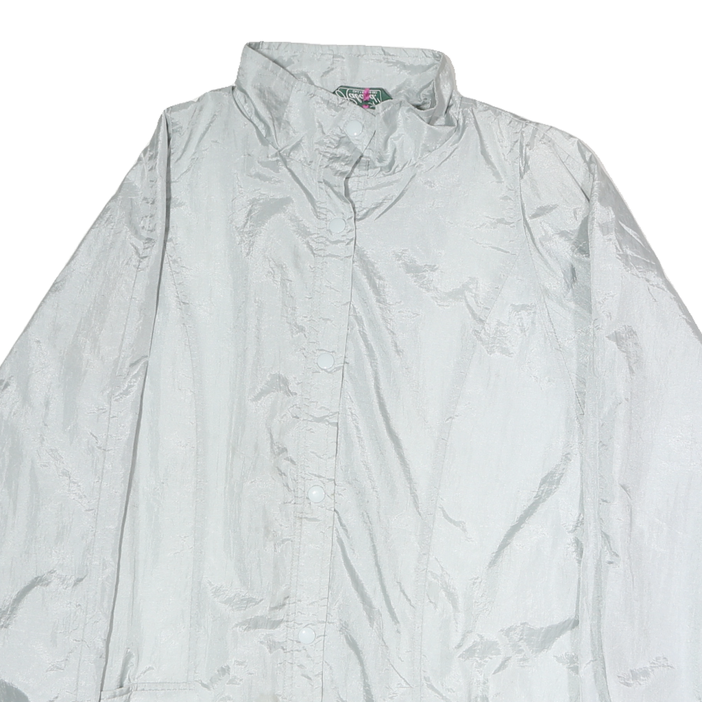HABAND Mens White Lightweight Zip Jacket XL Polyester Plain Casual Outerwear