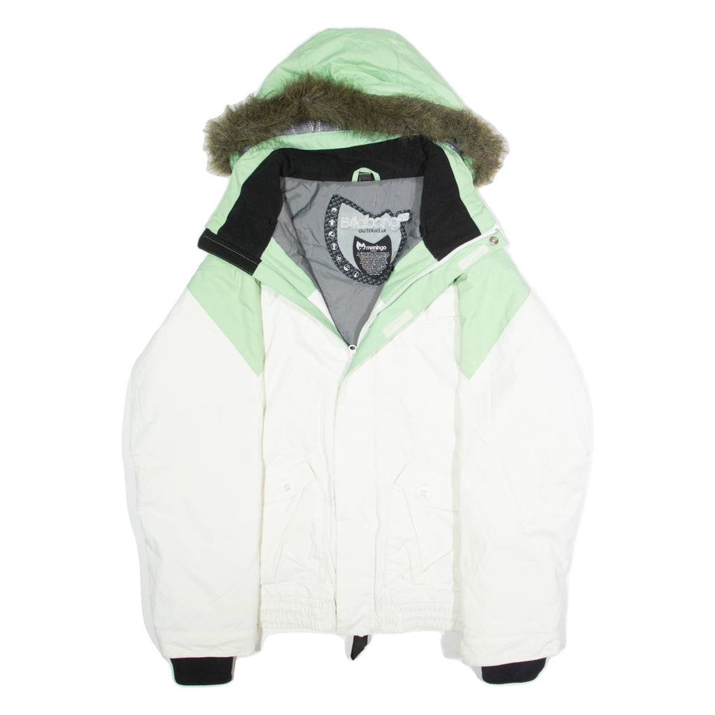 BILLABONG Womens Parka Coat White Hooded XL