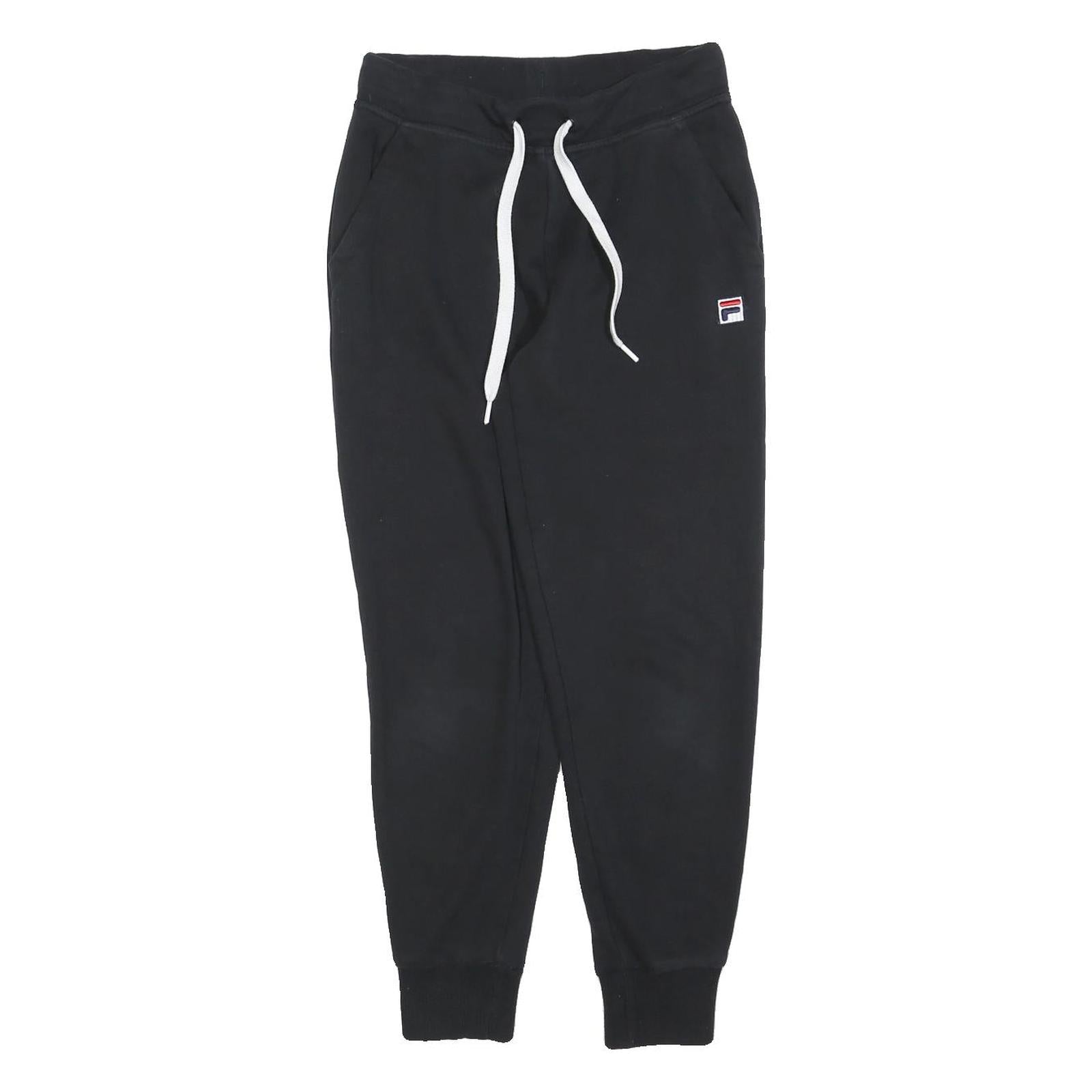 FILA Womens Joggers Black Slim Tapered S W24 L26 Cotton Blend Casual Sportswear