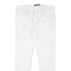 RALPH LAUREN Womens Slim White Cotton Blend Denim Jeans W32 L28 Zip Stylish